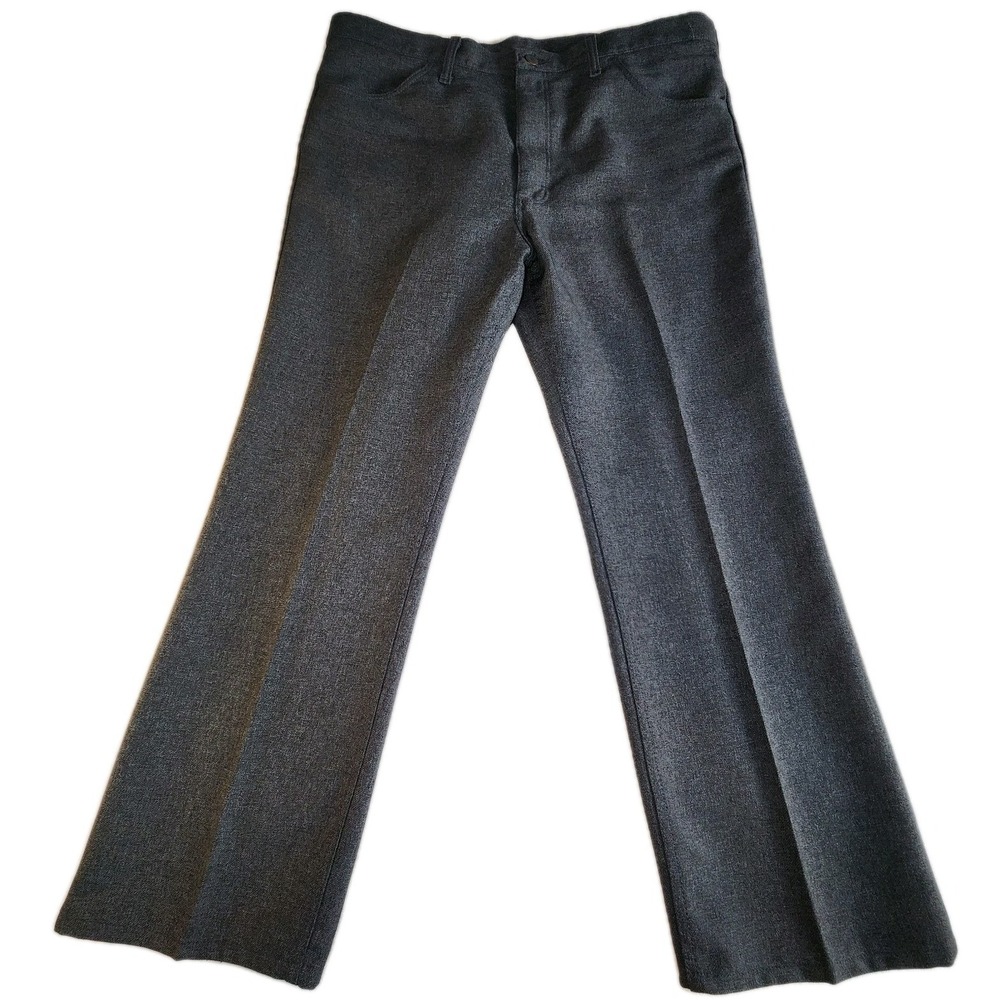 WRANGLER‎ Wrancher Pants Mens 38x29 Heather Gray Polyester 82HK Rockabilly